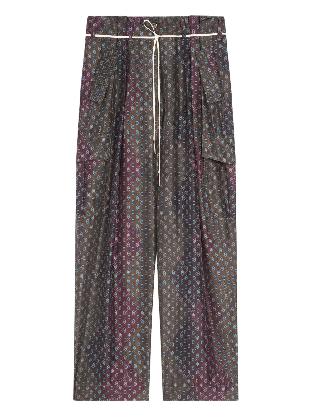 

Шелковые брюки карго DRIES VAN NOTEN, коричневый