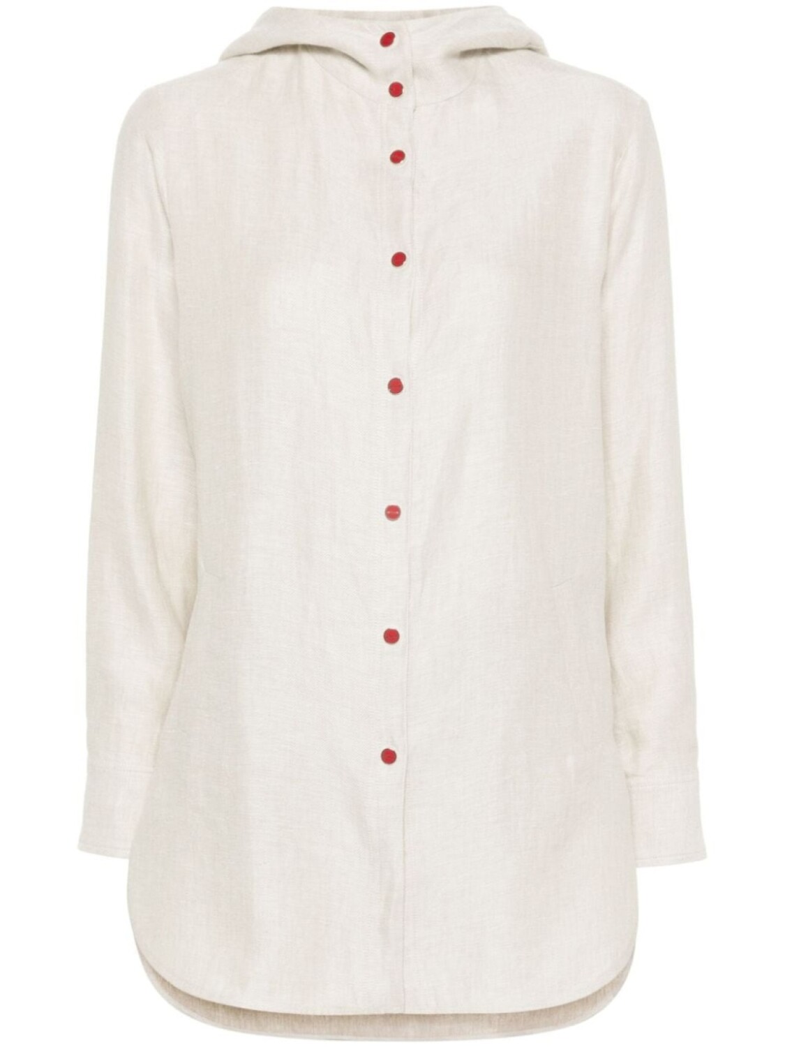 

Kiton льняная рубашка с капюшоном, нейтральный цвет