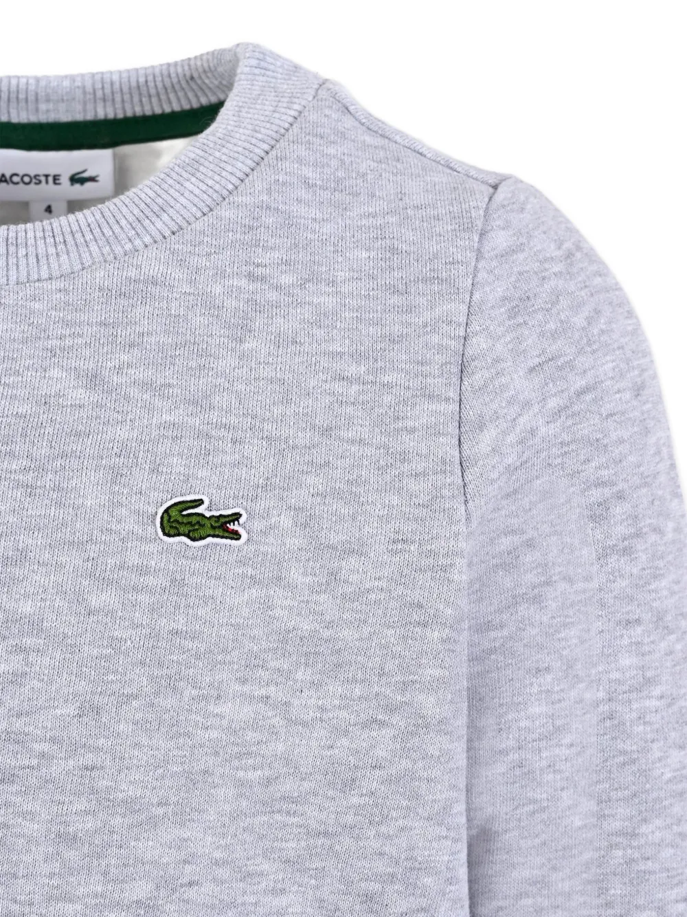 Толстовка с круглым вырезом и вышитым логотипом Lacoste Kids, серый — фото 3