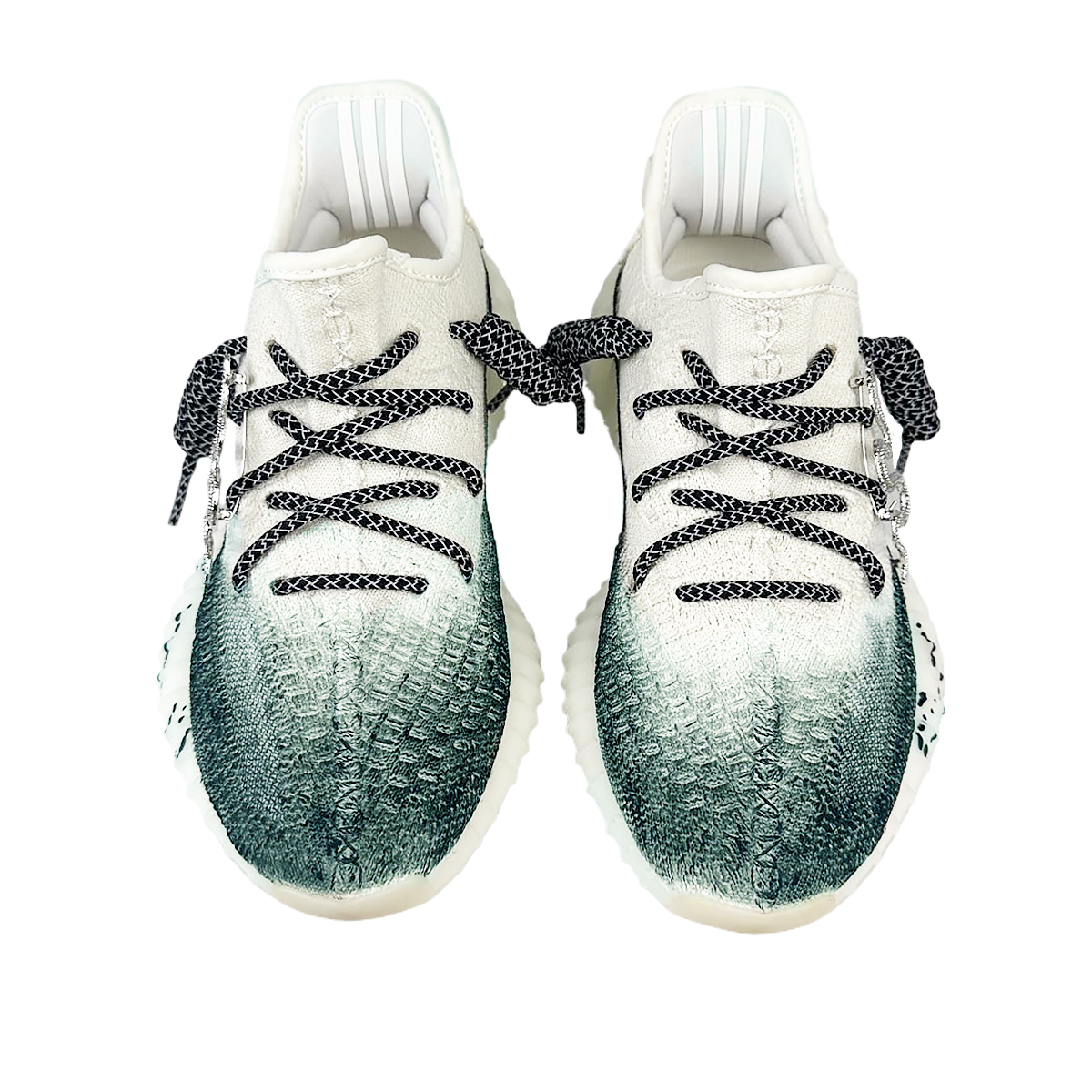 Yeezy Boost 350 V2 Устойчивые к истиранию низкие повседневные кроссовки Unisex Белый Зеленый Adidas Originals — фото 4