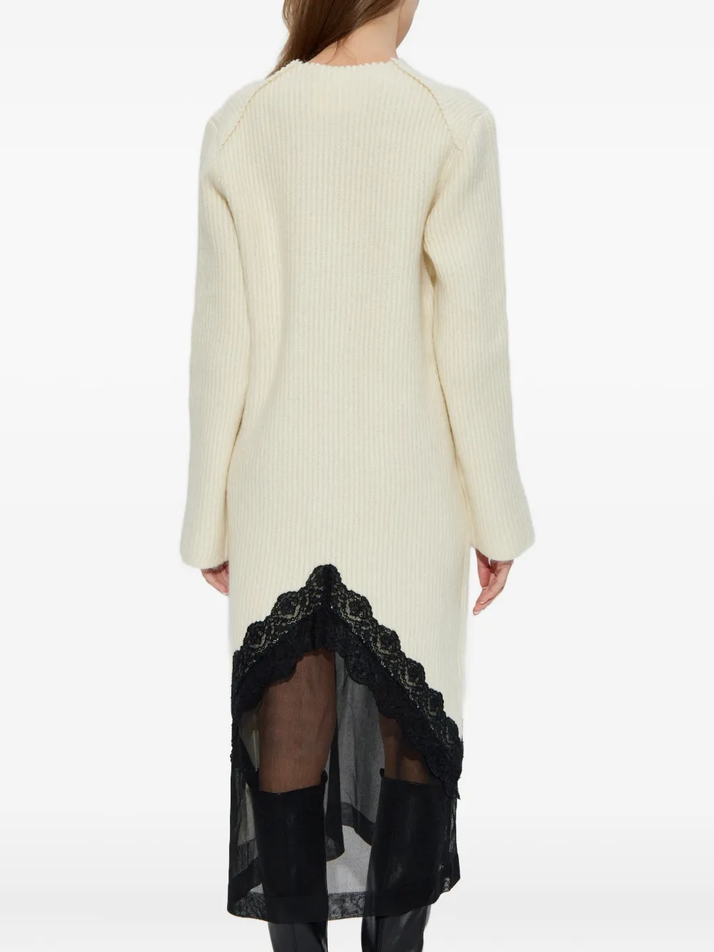 Платье миди с кружевными вставками Jil Sander, нейтральный — фото 4