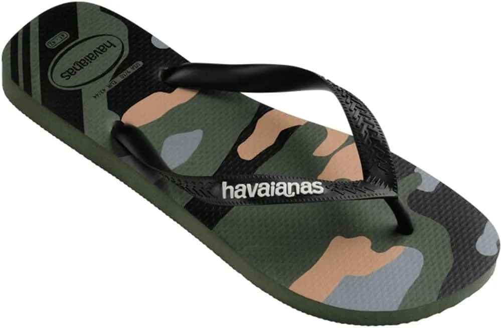 Мужские шлепанцы Havaianas Top Camu, черный/зеленый/оливковый — фото 2