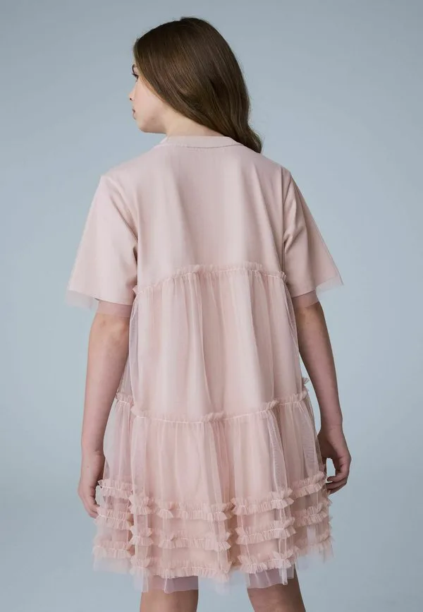 Платье повседневное с оборками, прямого кроя. Smallsaints, Mid Pink — фото 3