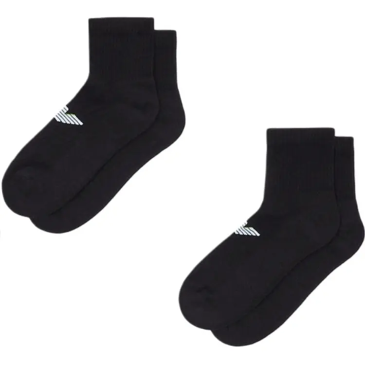 

EMPORIO ARMANI SS25 носки мужские щиколотка 2 шт Black