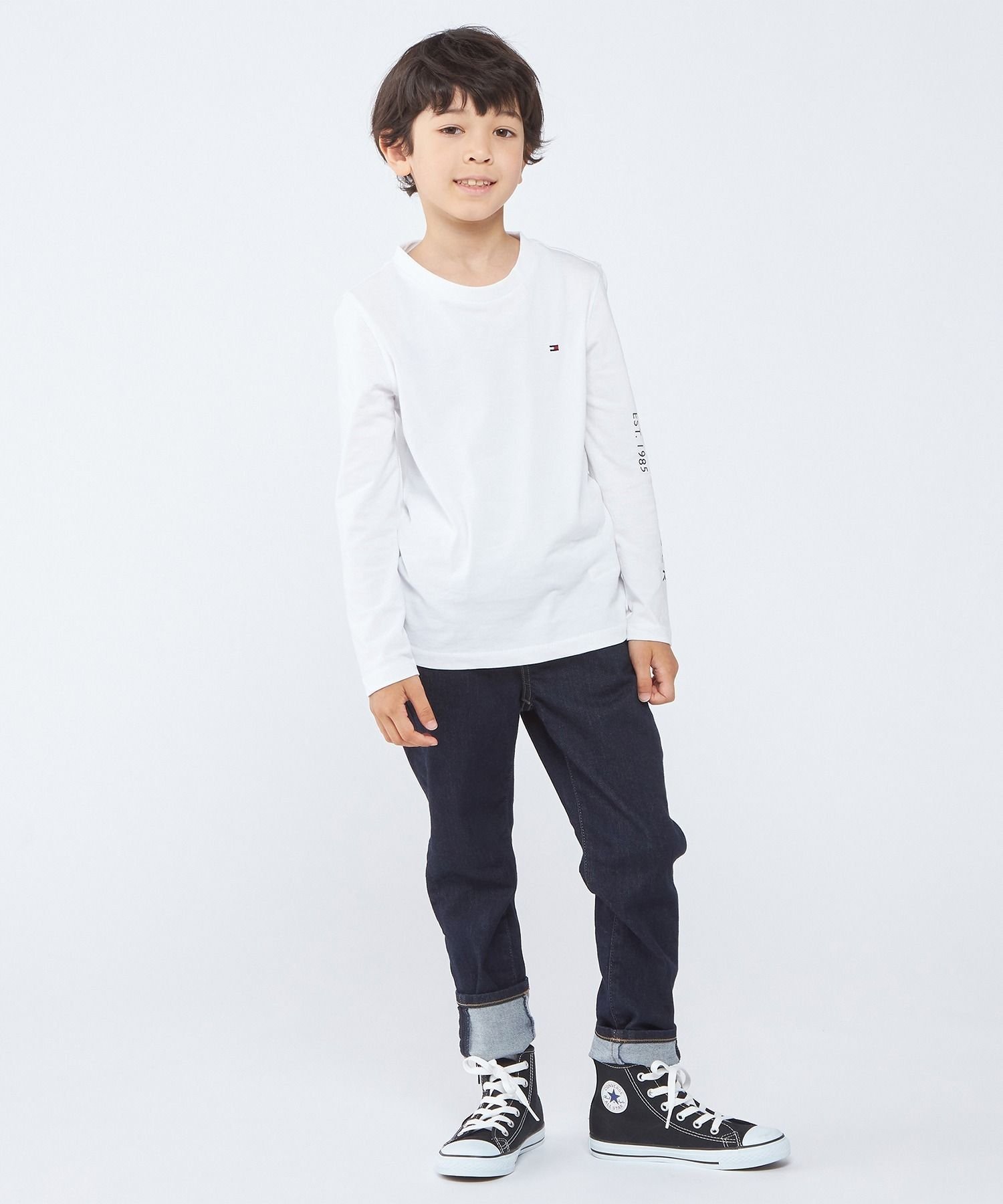 Базовая футболка с длинными рукавами с флагом TOMMY HILFIGER, Navy C87 — фото 2