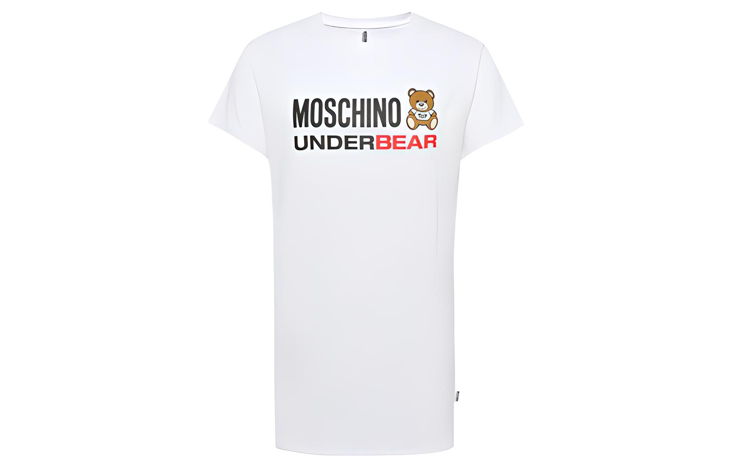 

MOSCHINO Платье с короткими рукавами, белое женское