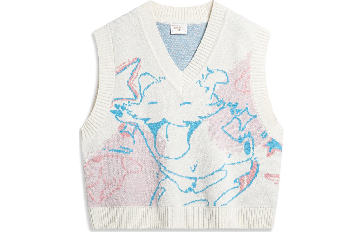 

LiNing x YINGXIONGLIANMENGPOLUO,LIANMINGKUAN Sports Life Collection Женский джемпер цвета экрю, Ecru