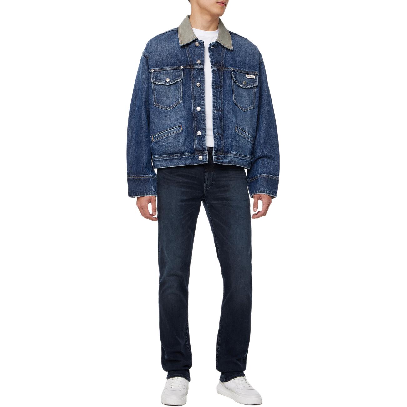 Calvin Klein Джинсовая куртка мужская тёмно-синяя, Dark Blue — фото 4