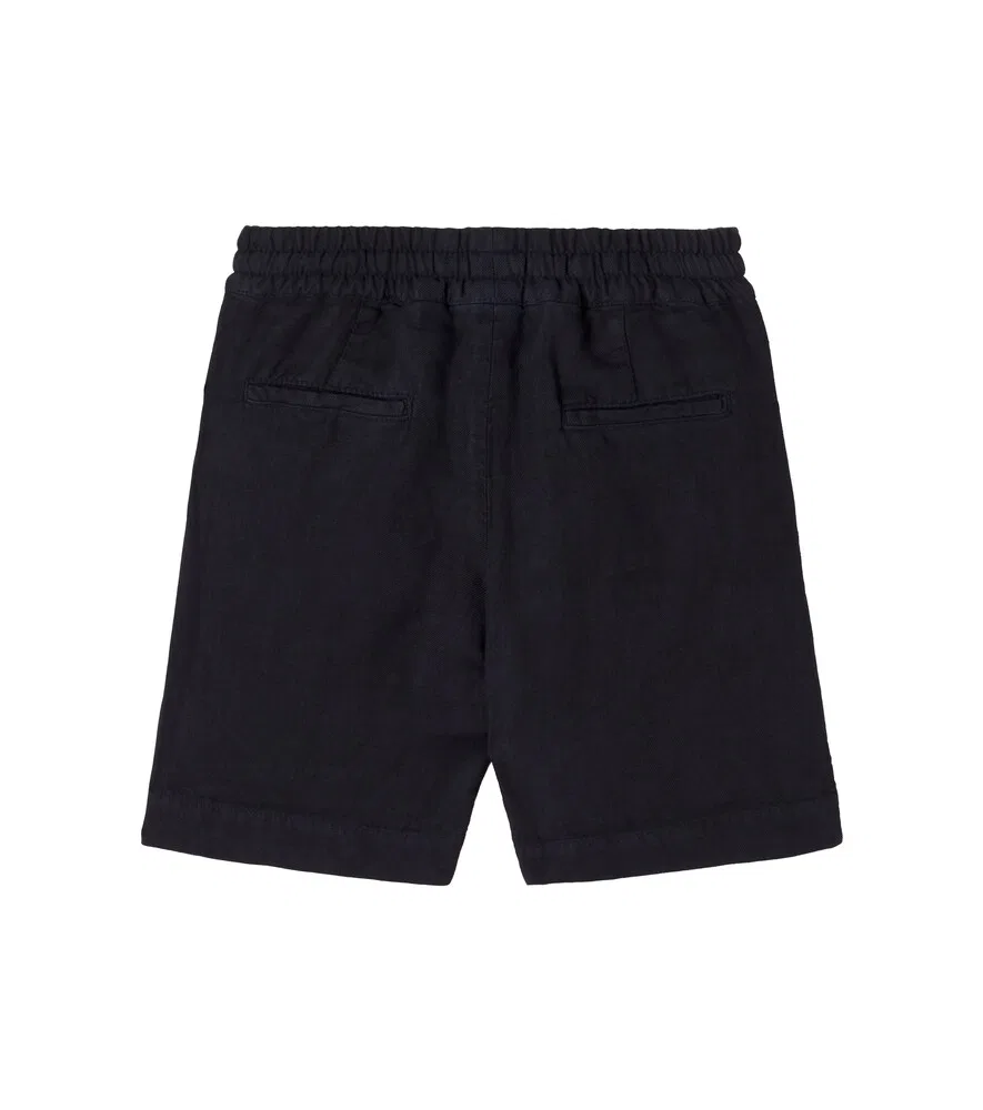 Льняные шорты Brunello Cucinelli Kids, синий — фото 3