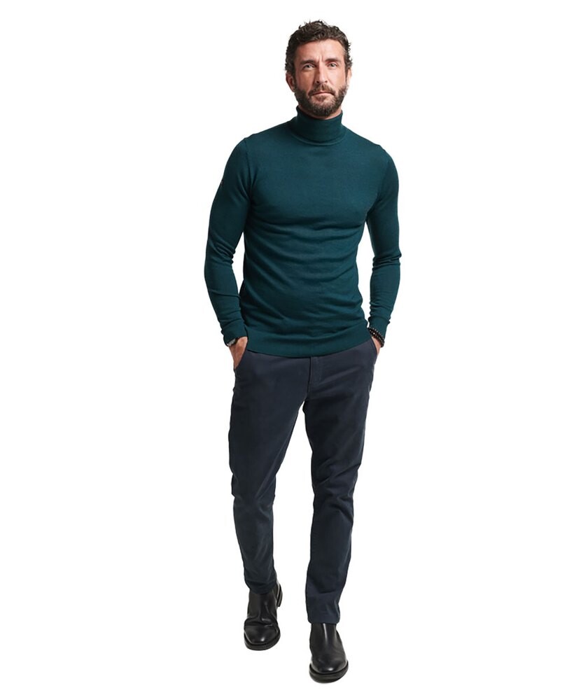 

Свитер Superdry Studios Merino Roll Neck, зеленый