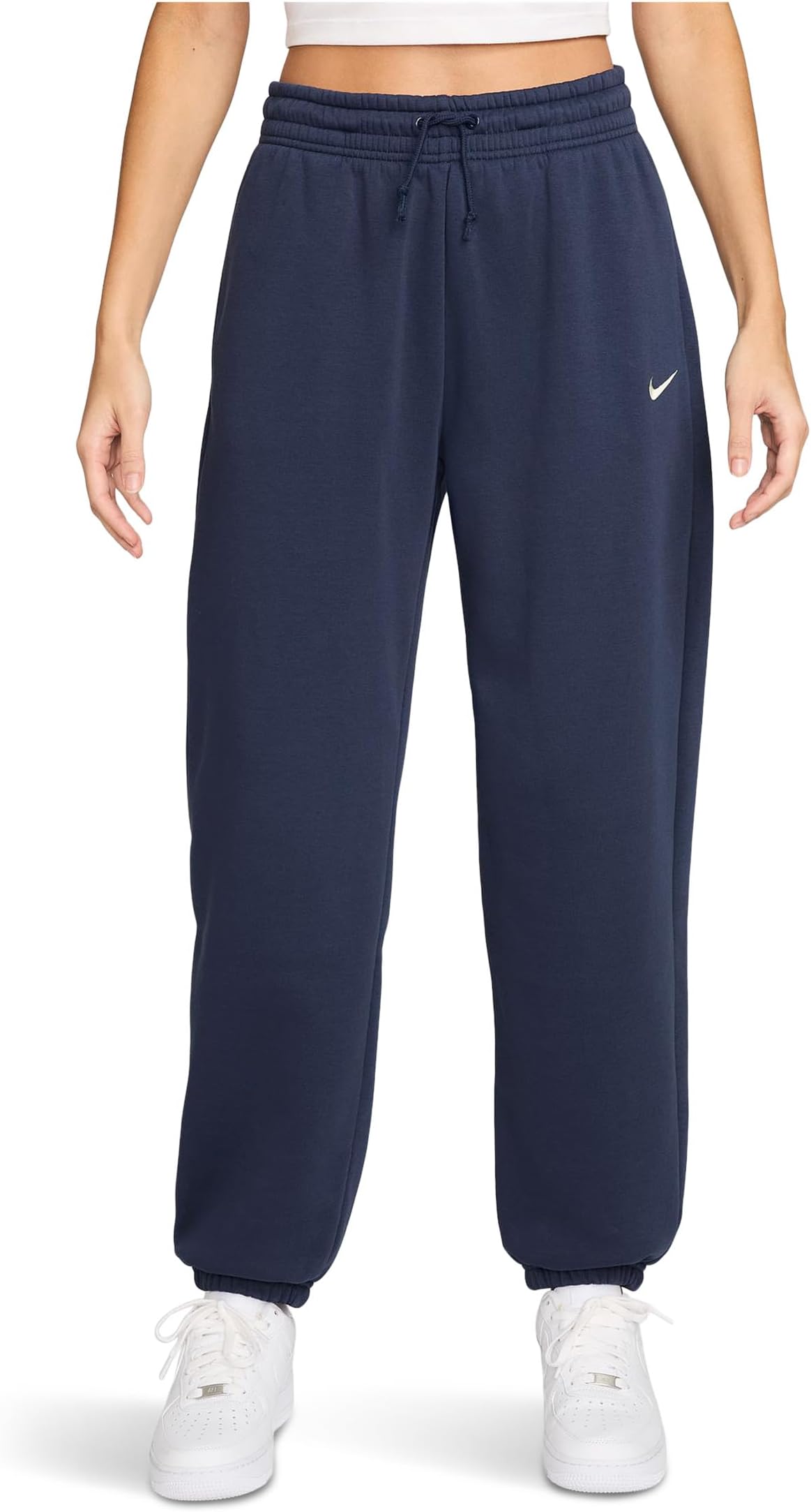 

Брюки Nike Sportswear Phoenix Fleece High-waisted Oversized Sweatpants, цвет Midnight Navy/Sail