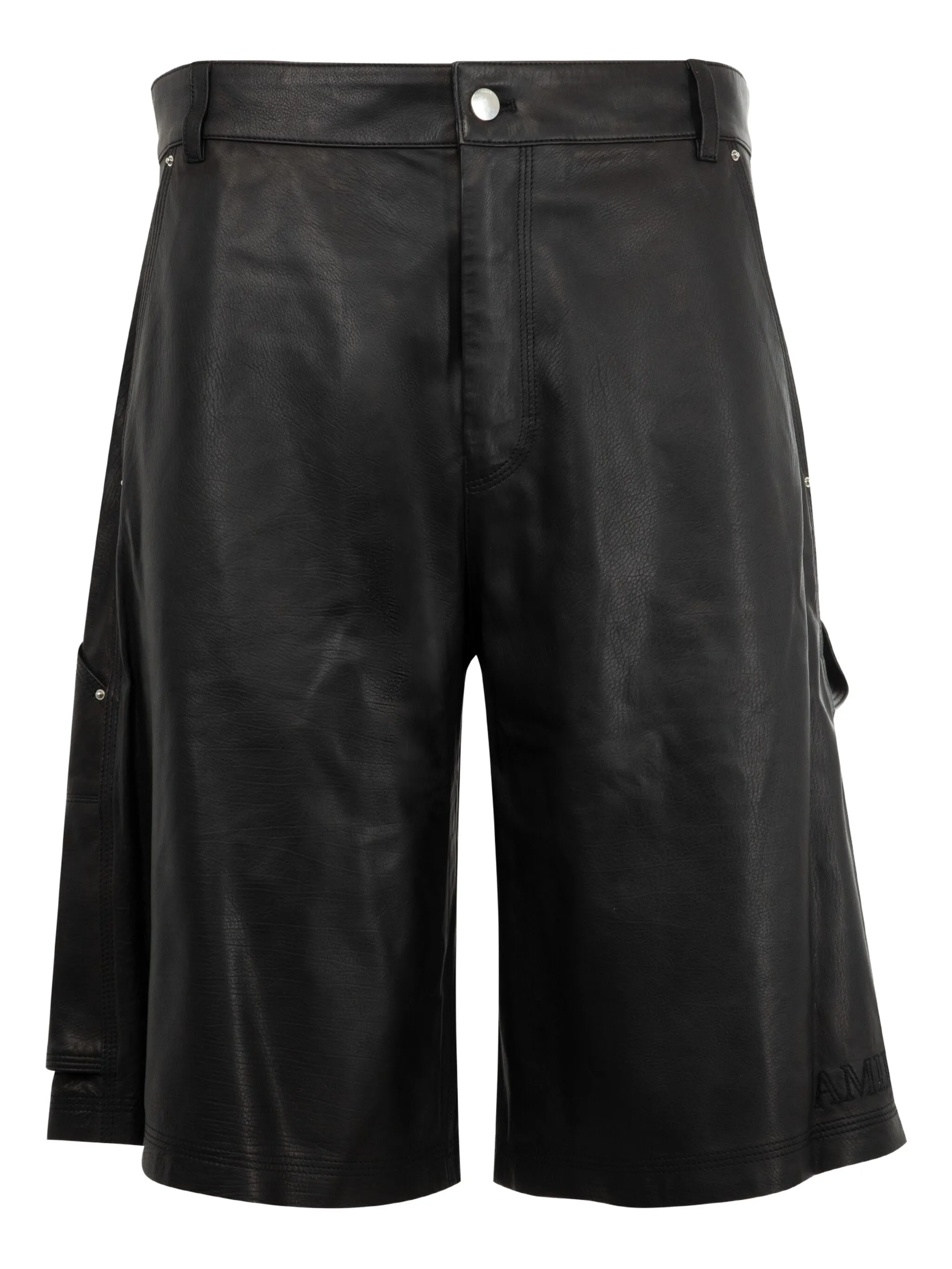

Кожаные шорты карго MA Amiri, черный