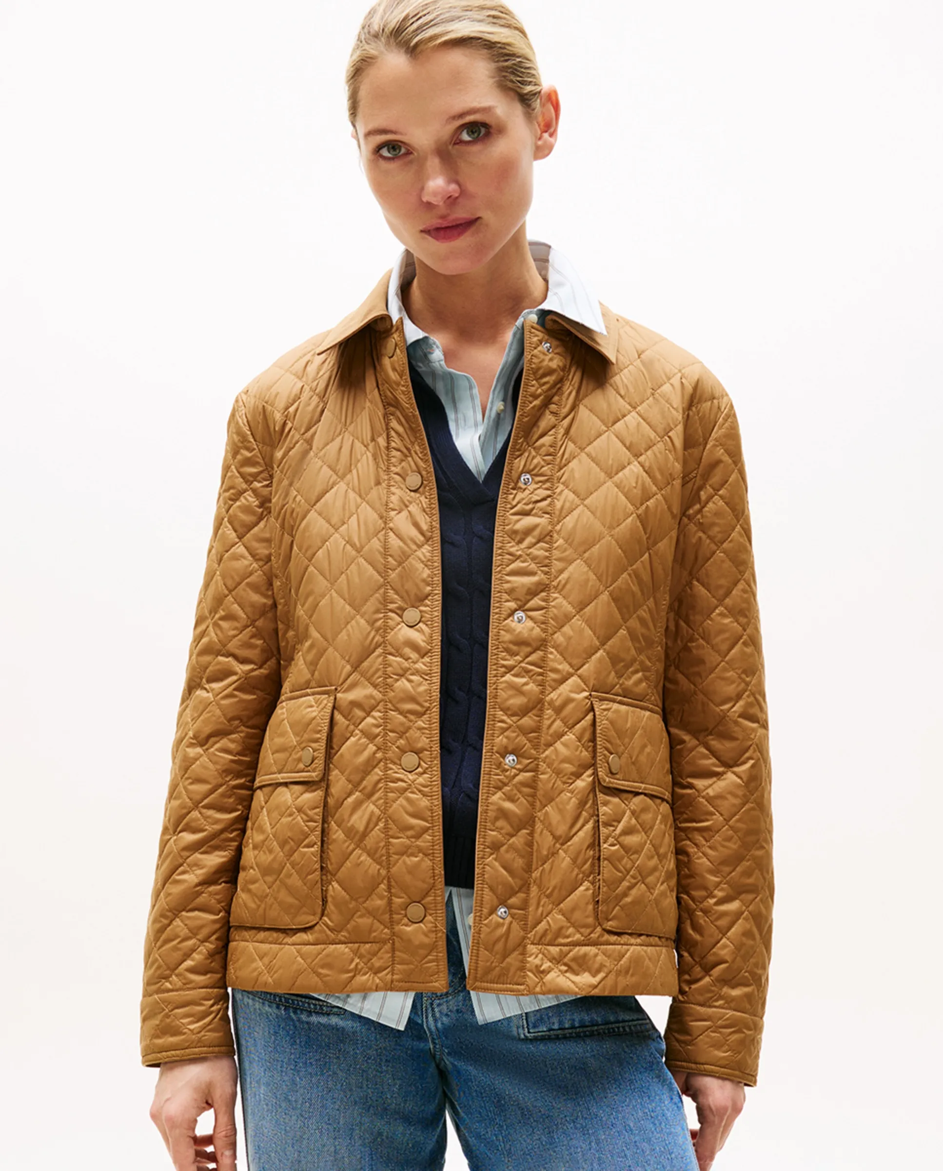 

Короткая стеганая женская куртка Tommy Hilfiger, песочный
