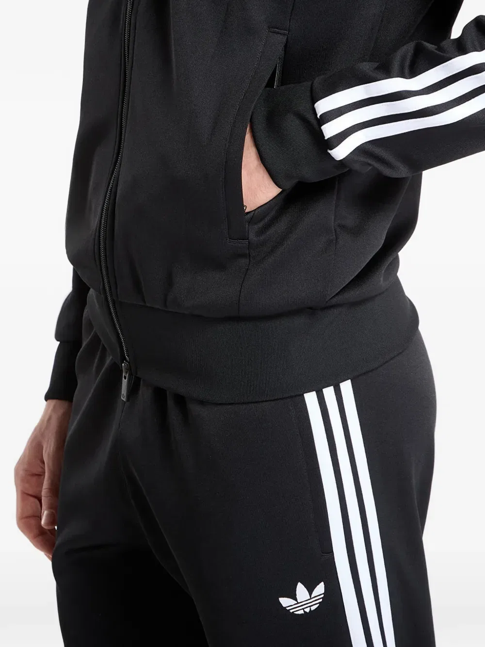 Толстовка на молнии с вышитым логотипом SST Adidas, черный — фото 3