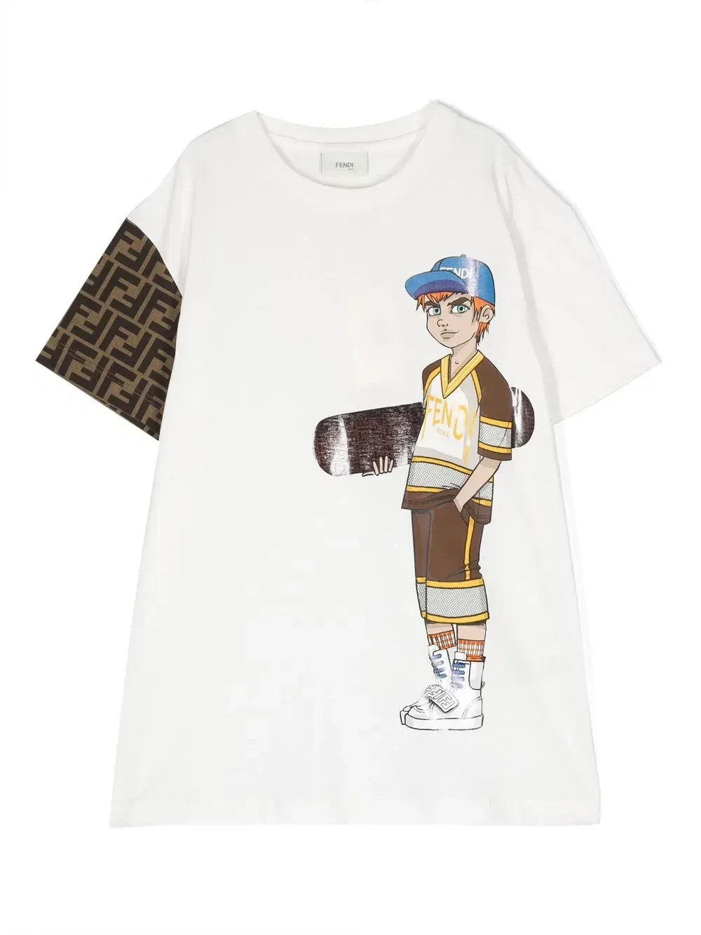 Футболка с монограммой Fendi Kids, белый