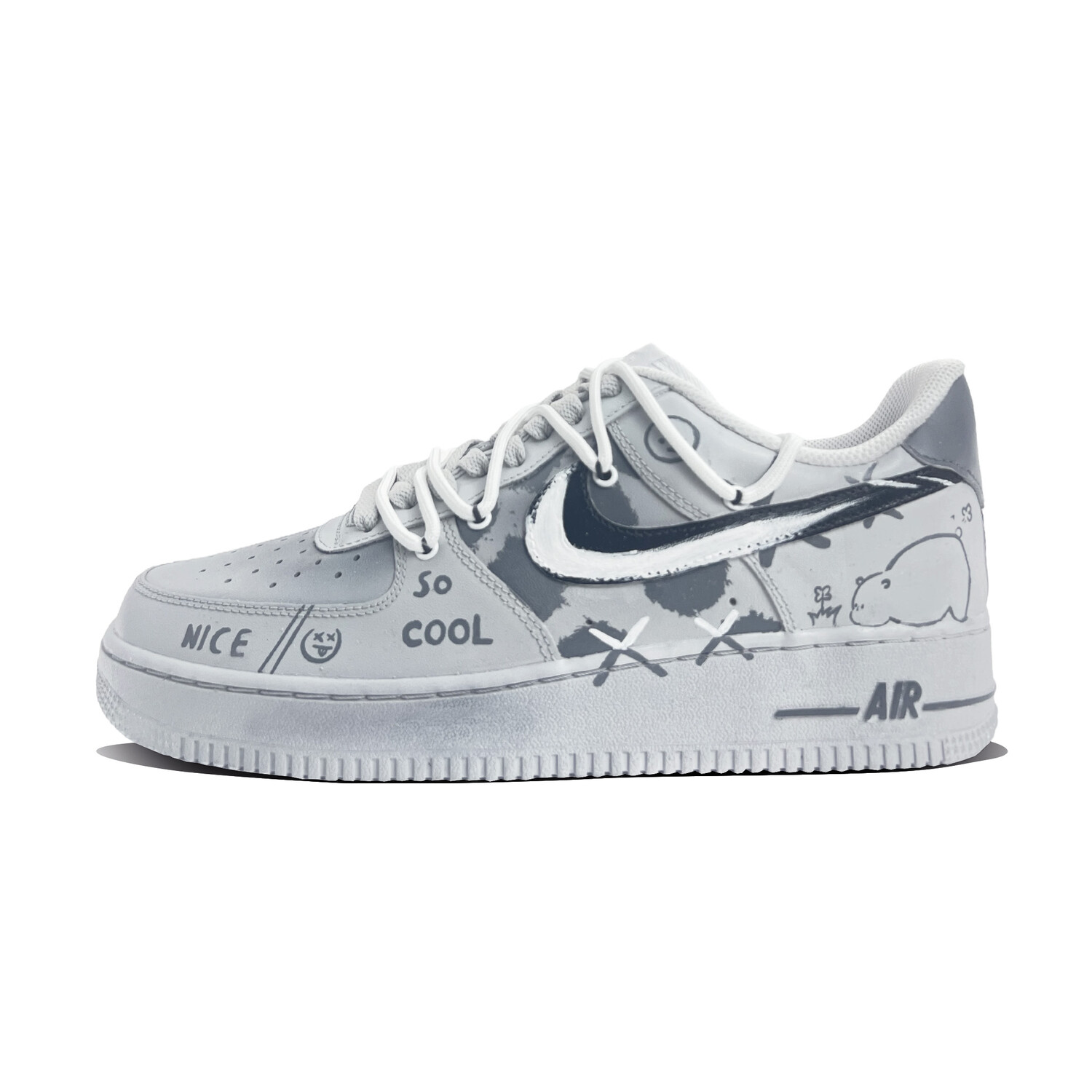 

Кроссовки Nike Air Force 1 Skateboarding Shoes Men Low-top Grey/white, серый