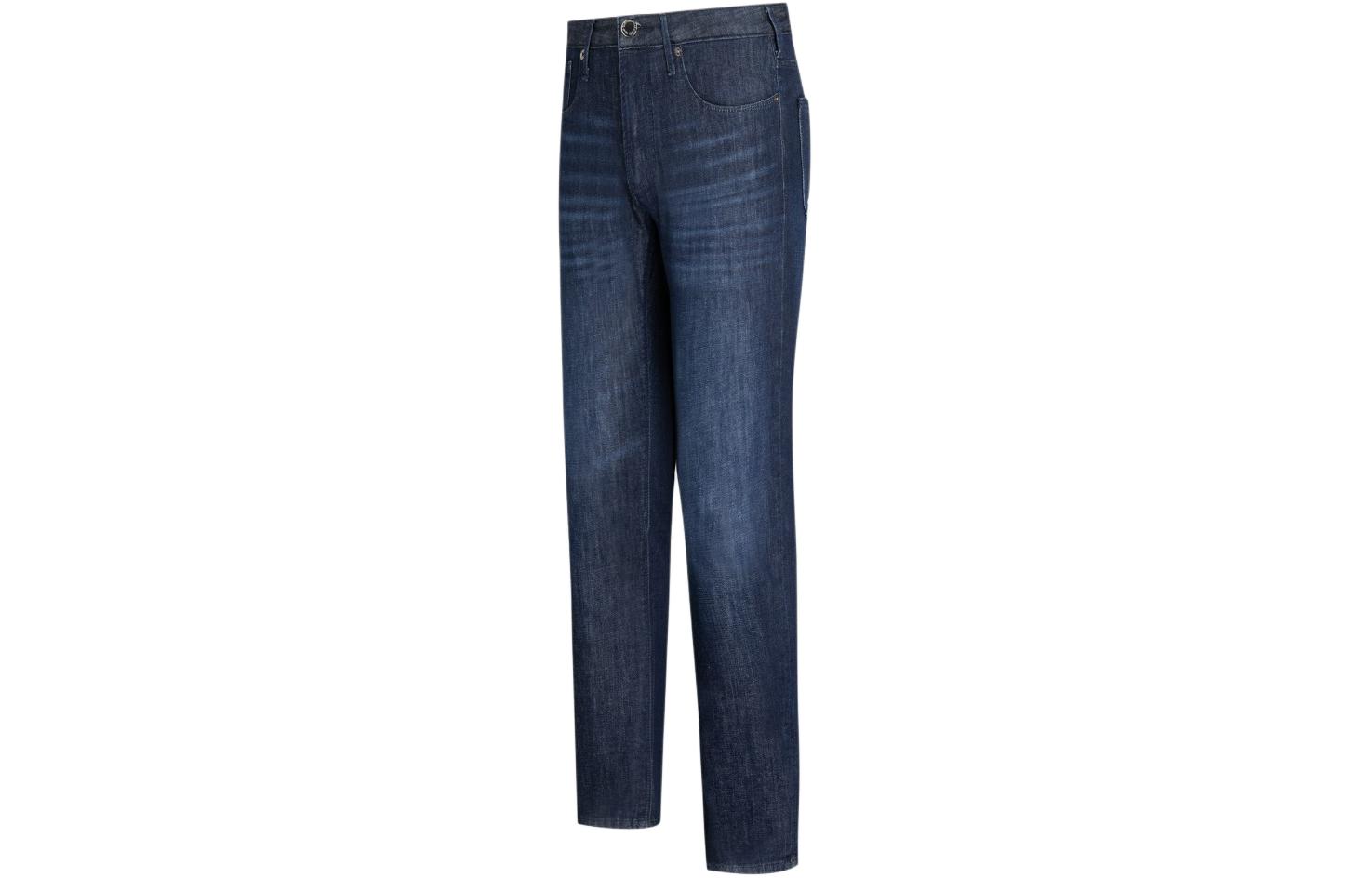 Джинсы Slim-Fit с логотипом EMPORIO ARMANI, Деним Синий — фото 3