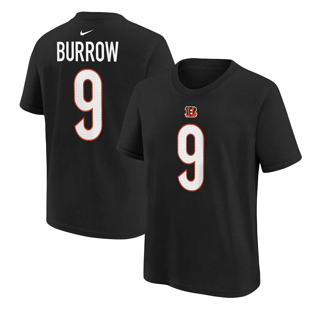 

Молодежная футболка Nike Joe Burrow Black Cincinnati Bengals с именем и номером игрока, цвет Bng Black