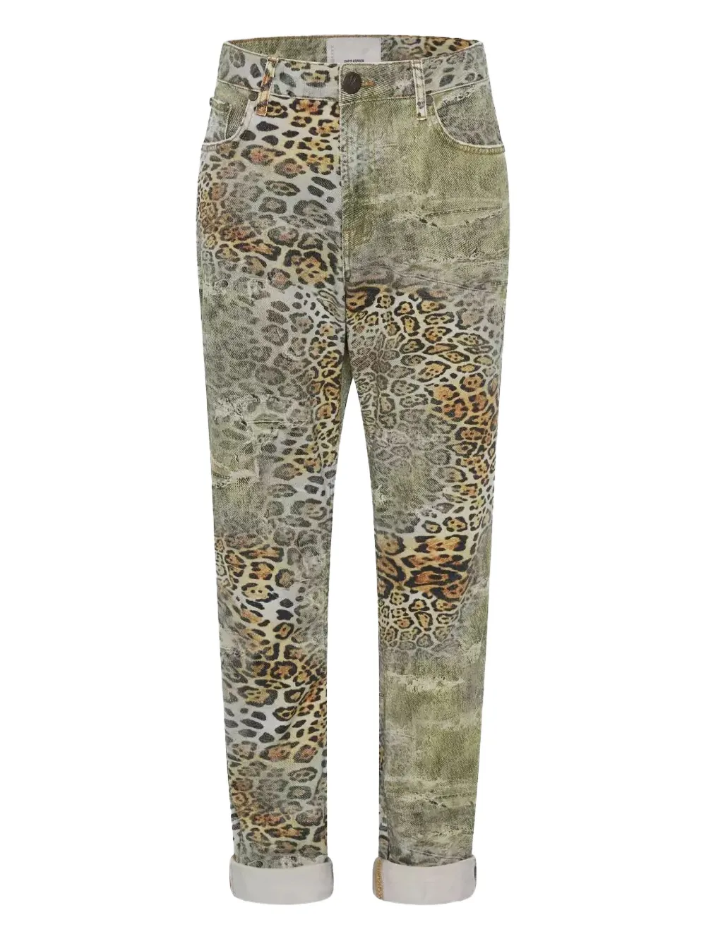 

Джинсы 1982-х годов с леопардовым принтом и пятью карманами One Teaspoon, зеленый