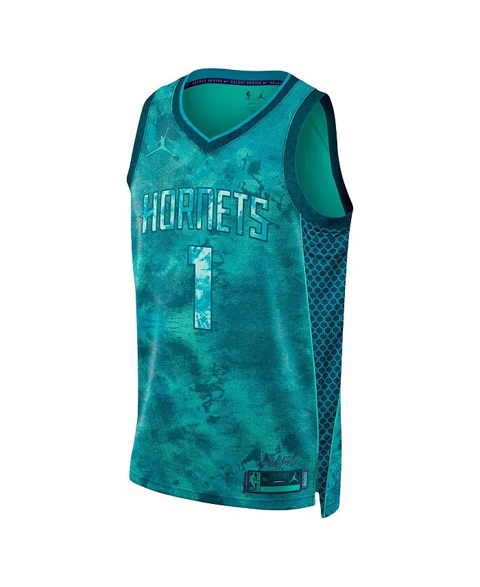 Мужская и женская баскетбольная майка Charlotte Hornets Select Series Swingman цвета мяты с именем LaMelo Ball Nike — фото 3