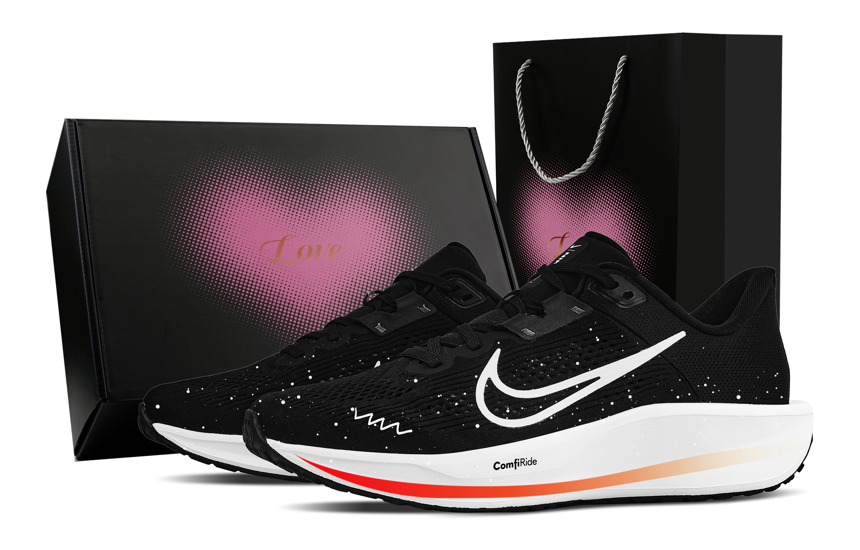 

Nike Кроссовки Quest 6 Rebound Low top Casual Training City Commuting Running Shoes мужские, черно-бело-серые