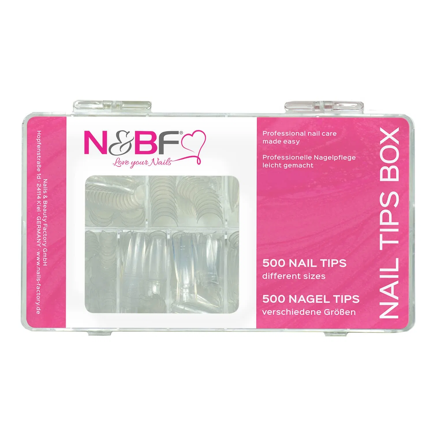 Набор типсов для ногтей N&BF Classic, 500 шт., прозрачные Nails Factory, Clear