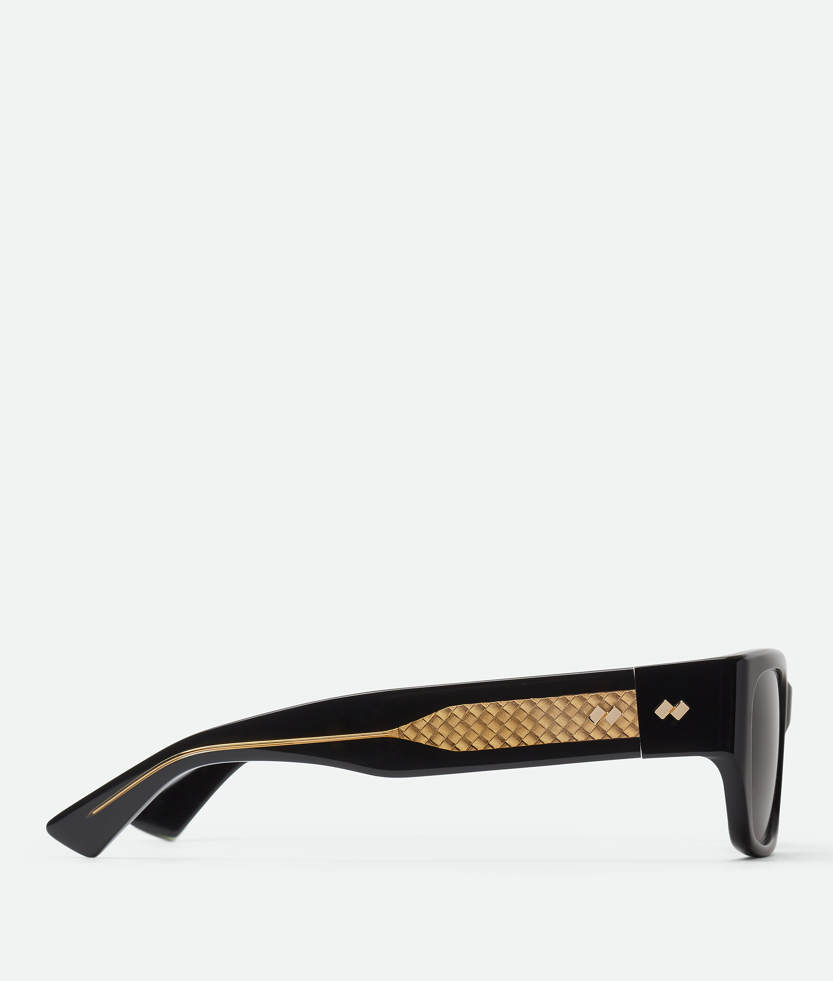 Intrecciato square sunglasses BOTTEGA VENETA, черный/серый — фото 3