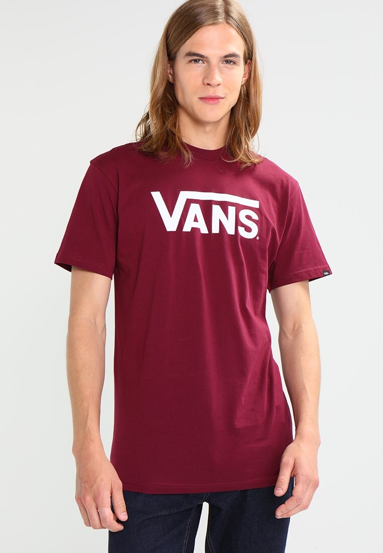 

Футболка с принтом Vans, бордовый/белый