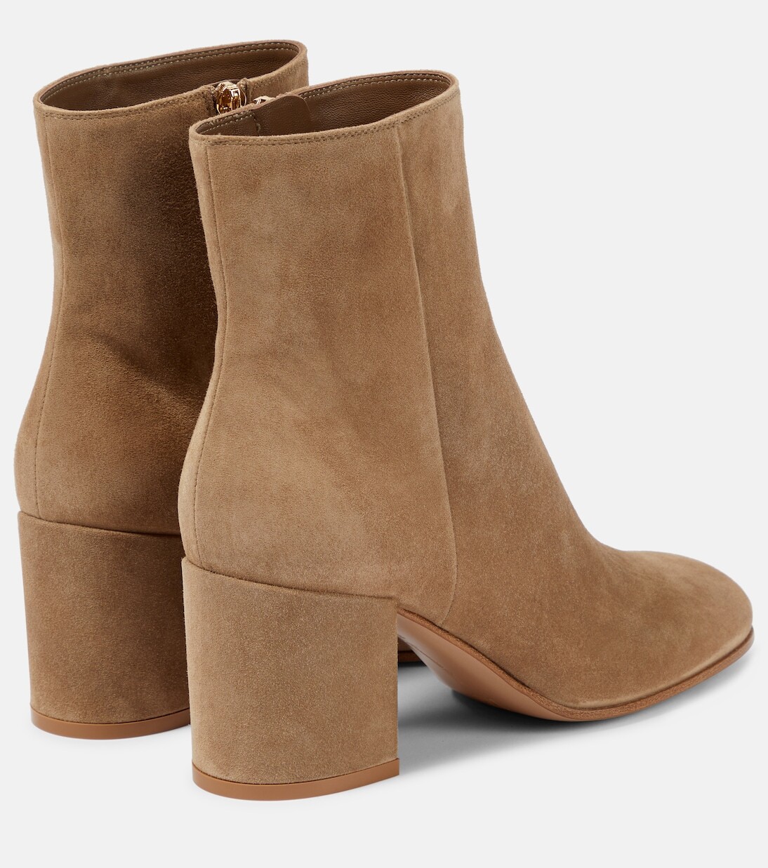 Ботильоны из деревянной замши Gianvito Rossi, коричневый — фото 3