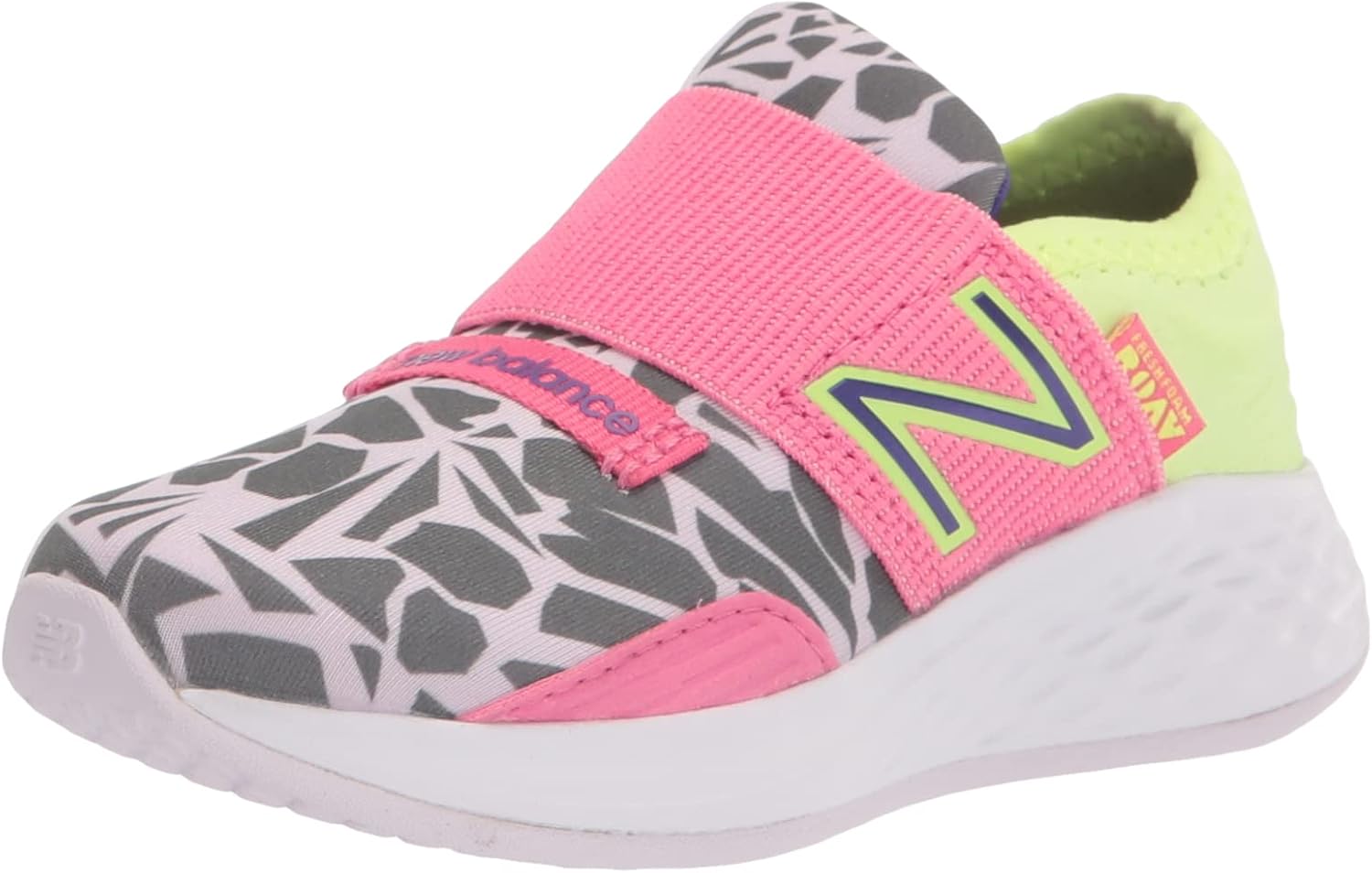 

Кроссовки New Balance Unisex Baby Fresh Foam Roav V1 на шнуровке, черный/розовый