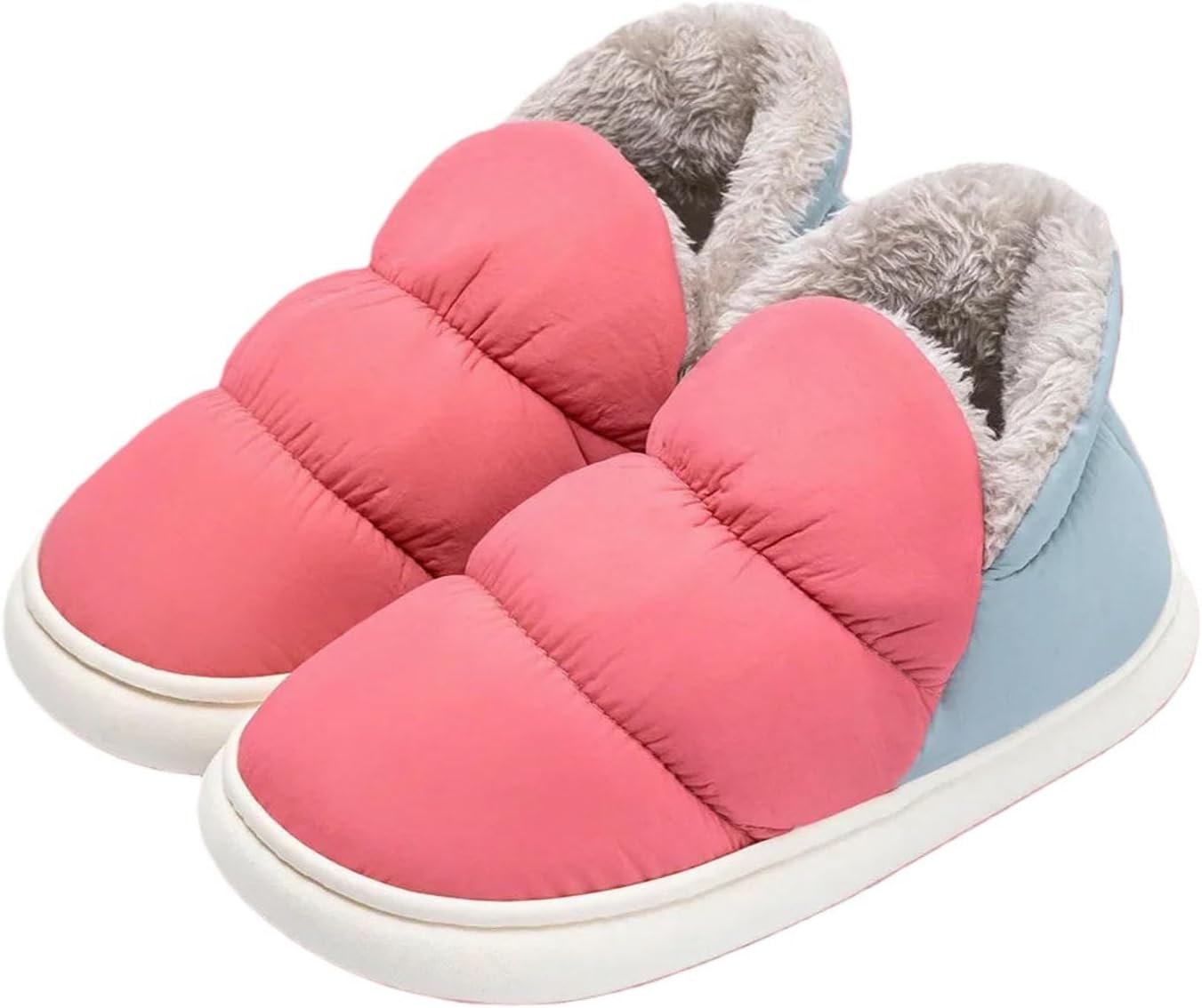 

Домашние тапочки для мужчин и женщин, зимние теплые, повседневные с нескользящей подошвой, толстые, для дома Uebherv, красный