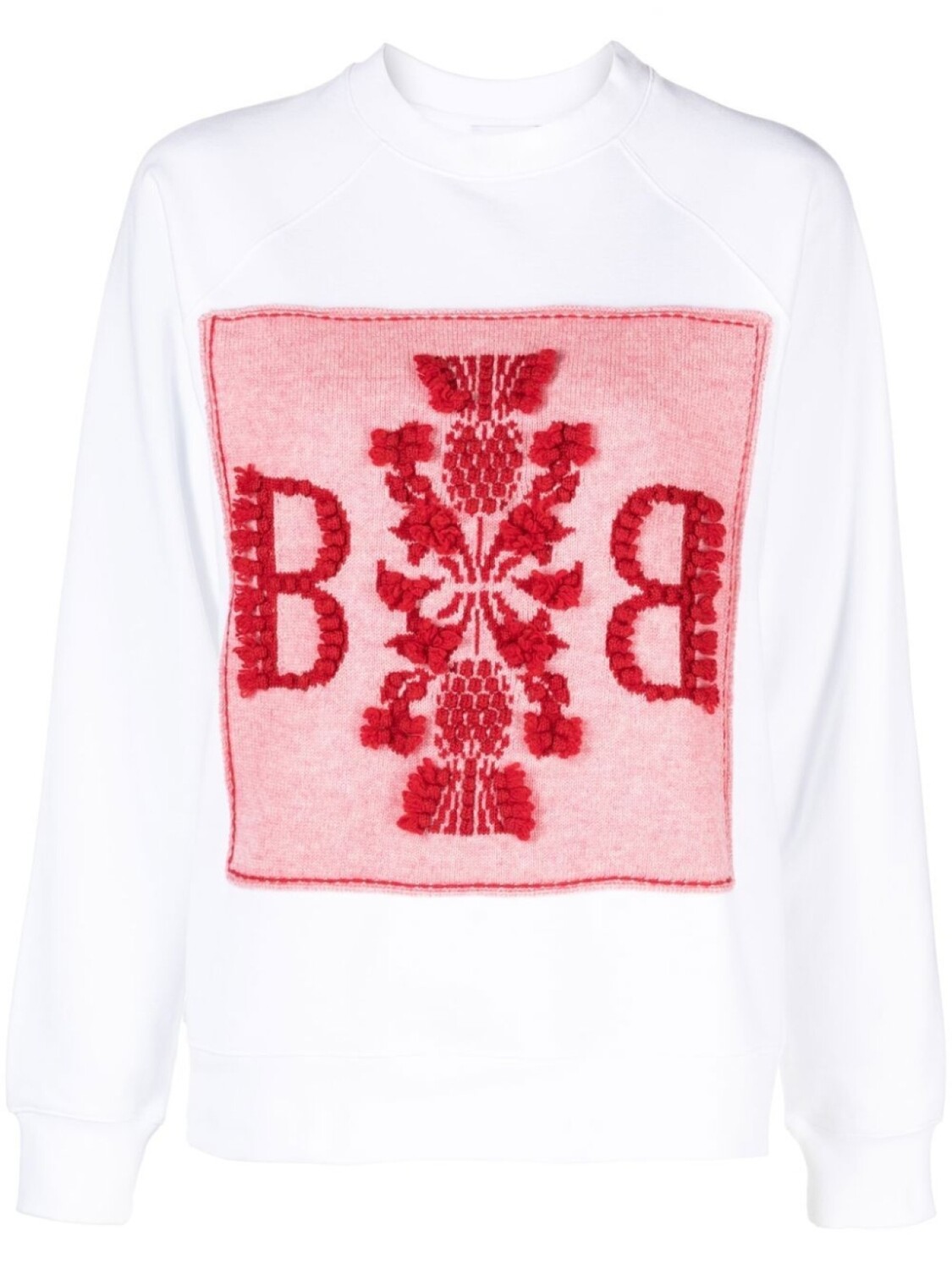 

Barrie embroidered panelled sweatshirt, белый