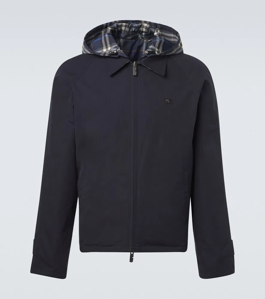 Блузон Burberry из хлопка в клетку, двусторонний, синий