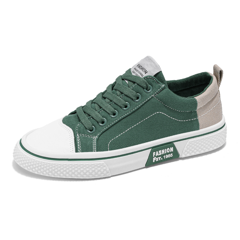 

SHOUBA Мужские зеленые низкие кеды из износостойкого холста, цвет Green