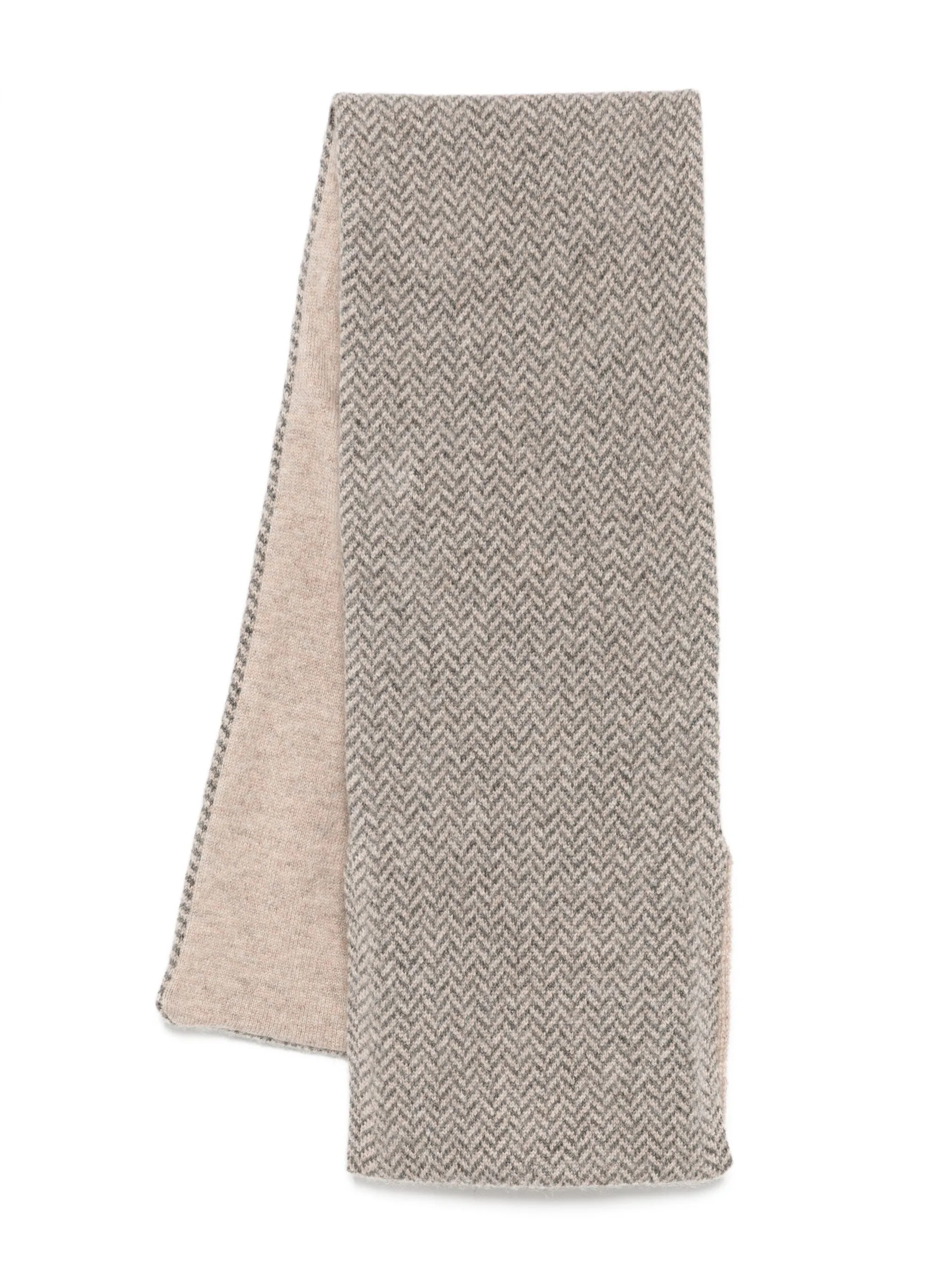 

Шарф с узором в елочку N.Peal, серый