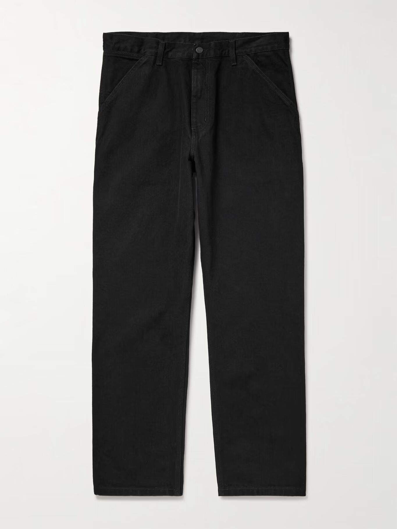 

Джинсы прямого кроя с логотипом и аппликацией на одно колено CARHARTT WIP, черный