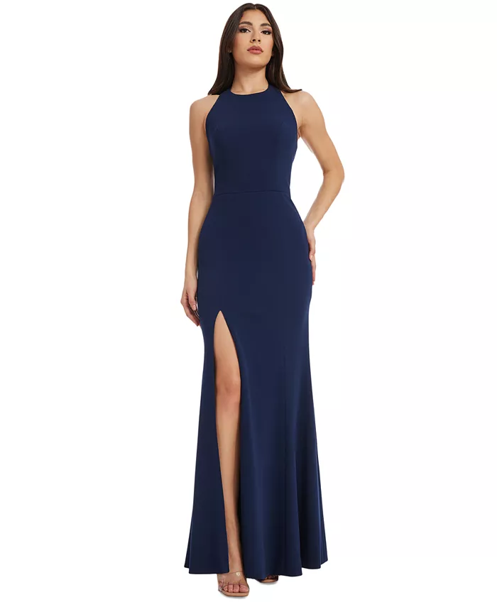 

Женское платье Paige с разрезом и бретелями Dress the Population, синий