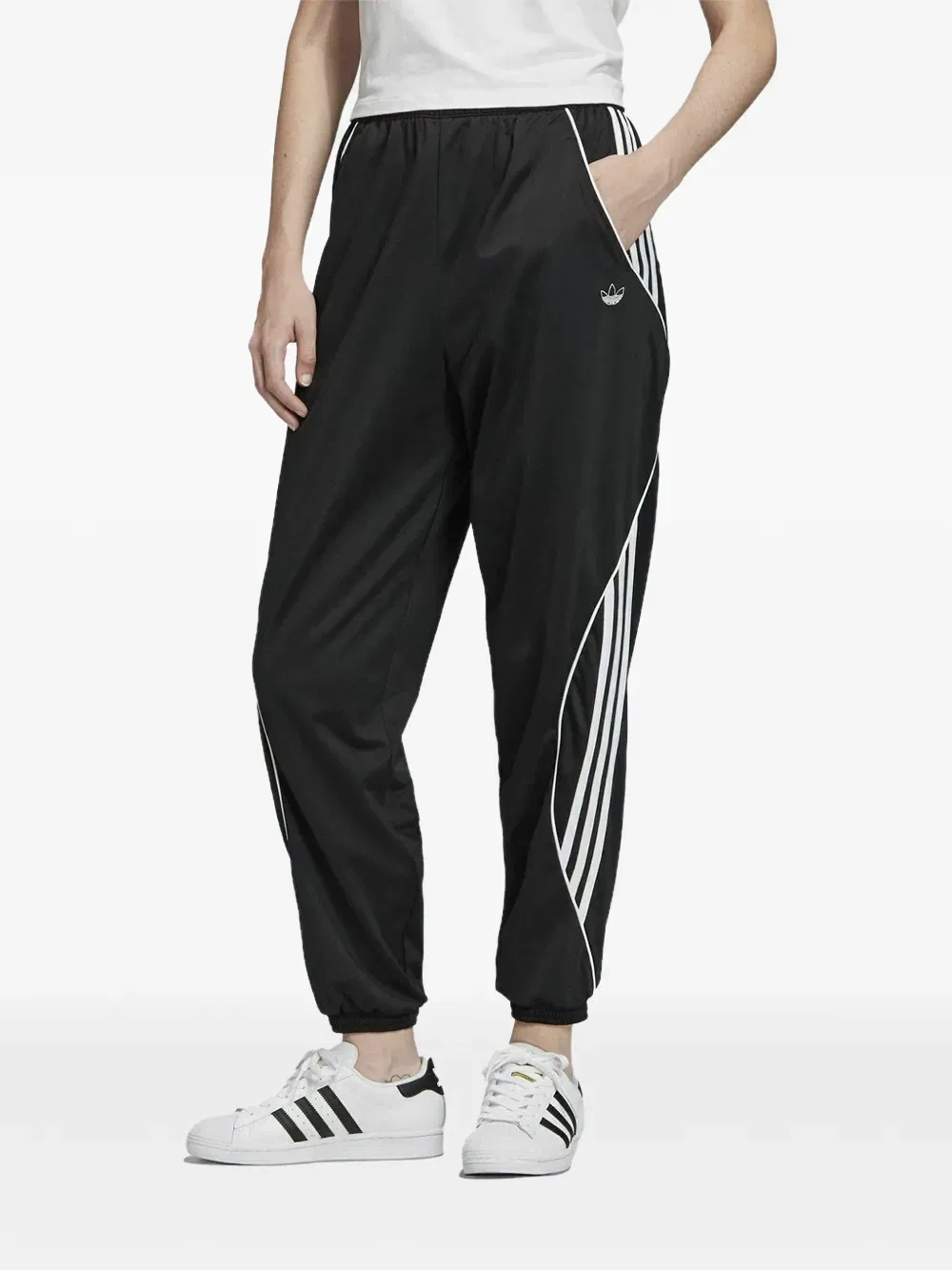 Оригинальные полосатые спортивные брюки Adidas, черный