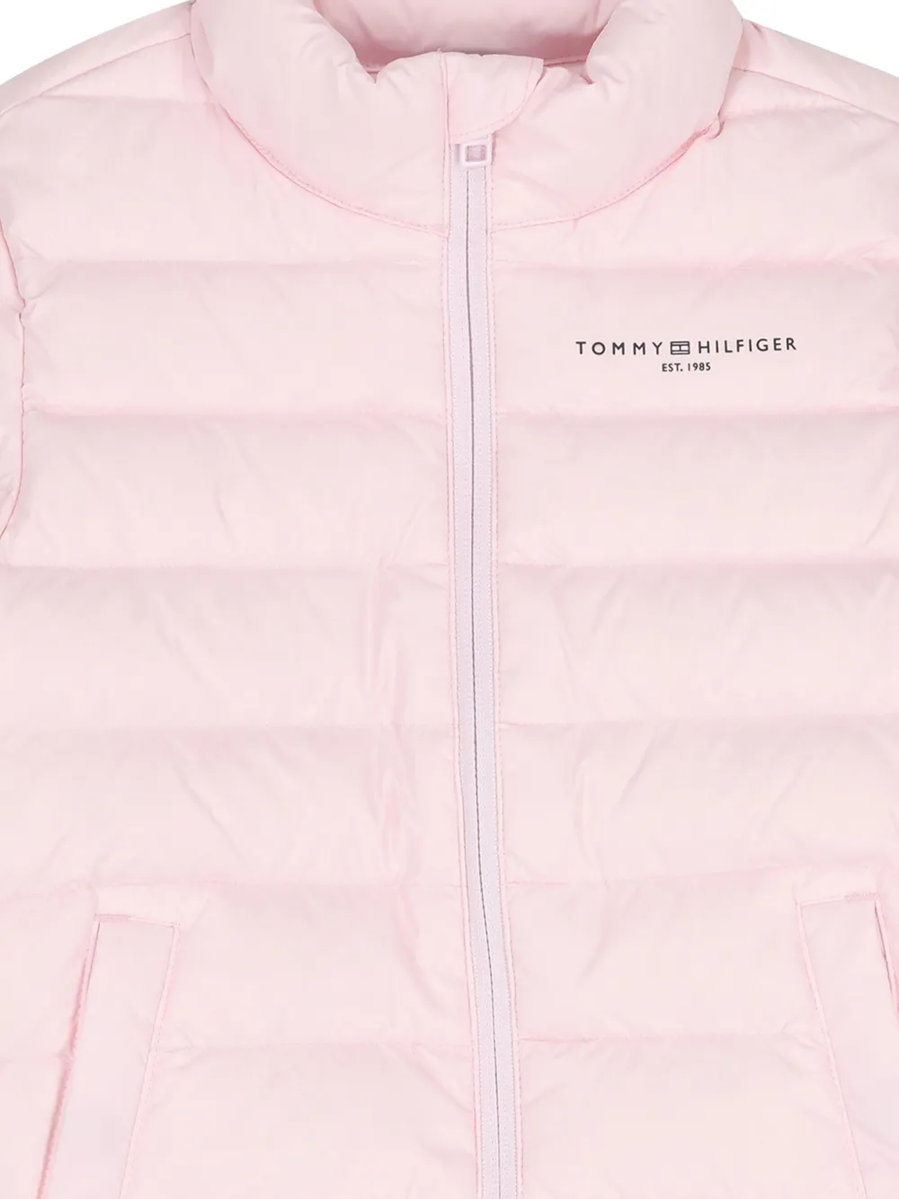 Пуховик с логотипом Tommy Hilfiger Junior, розовый — фото 3
