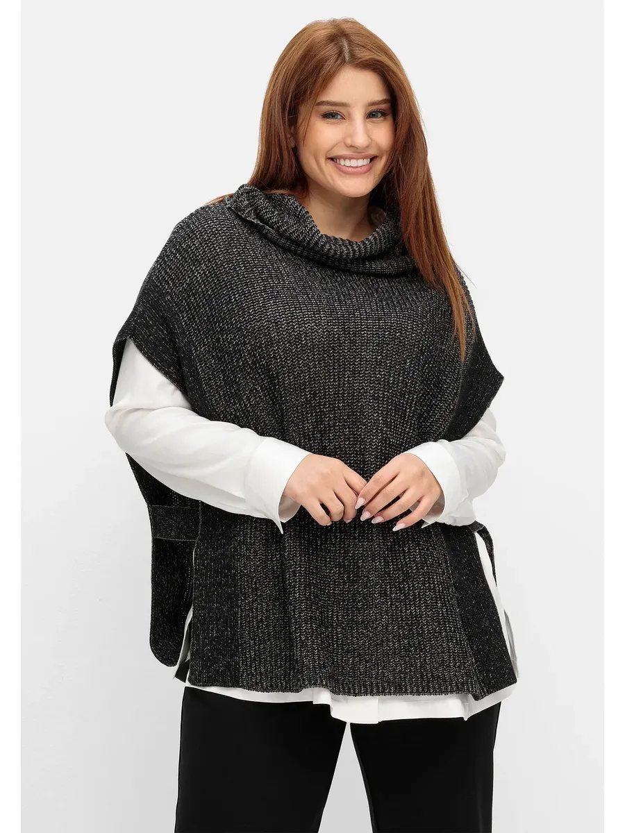 

Жилет-свитер Sheego "больших размеров", миниатюрного кроя, черный