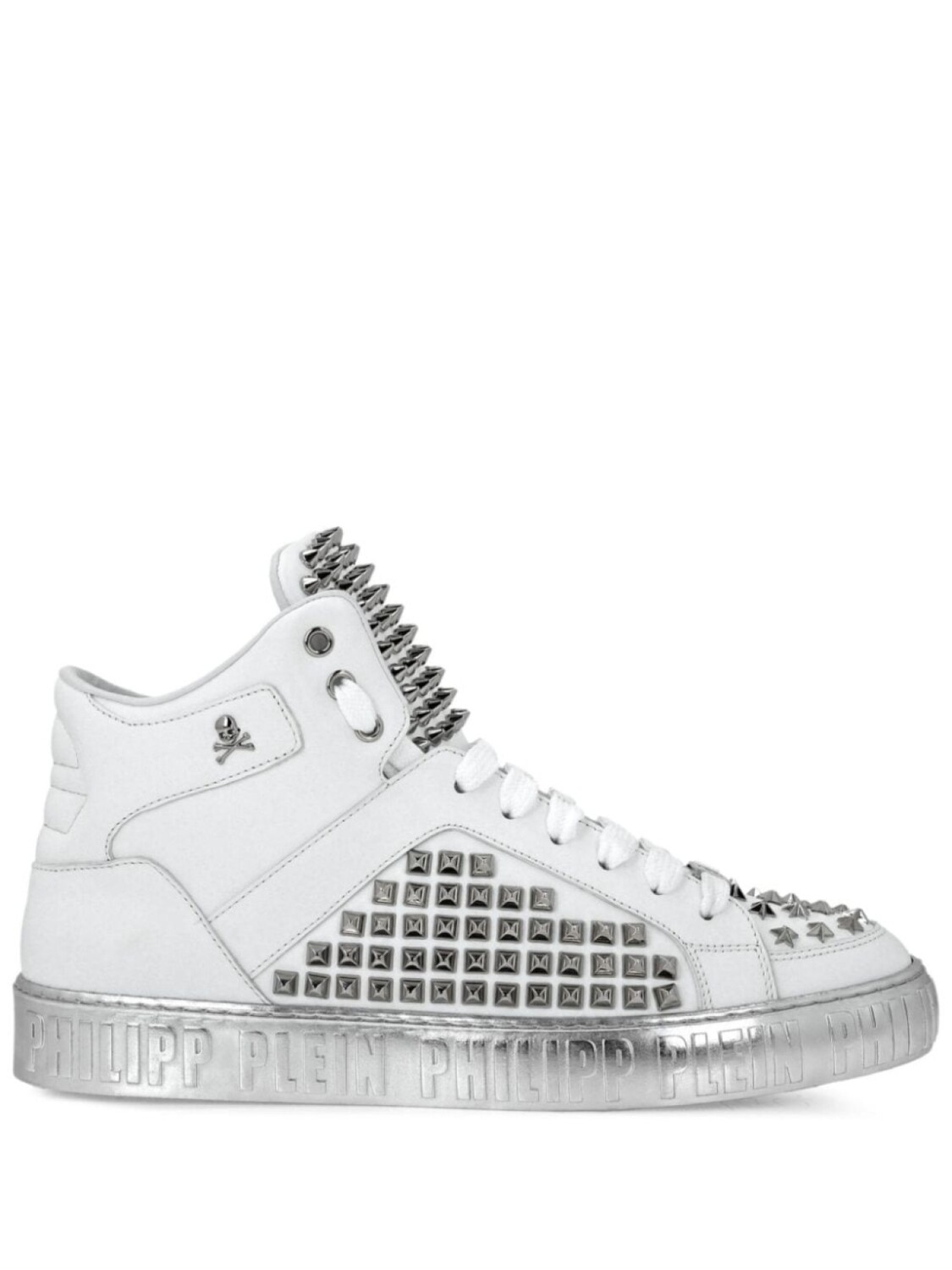 

Philipp Plein высокие кеды, белый