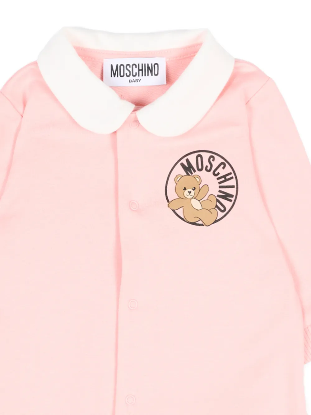 Комбинезон для малышей с логотипом в виде медвежонка Moschino Kids, розовый — фото 3