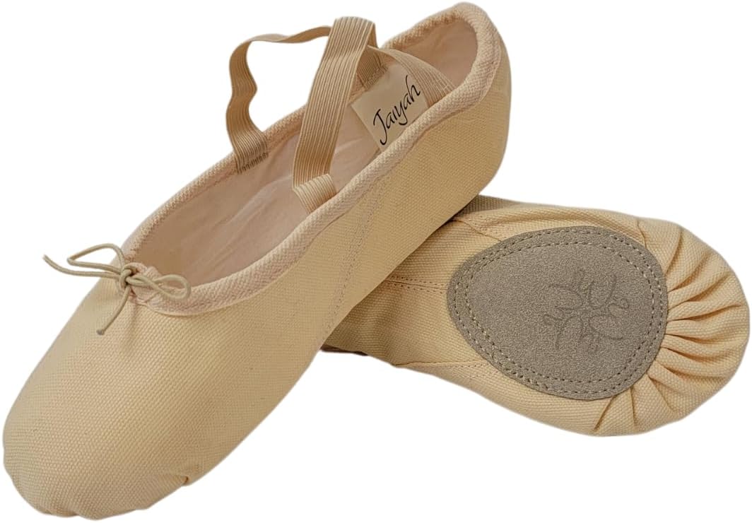 

Балетные туфли для женщин, мужчин и детей, из прочного хлопкового канваса, с регулируемой шириной, с раздвоенной подошвой, в 6 оттенках кожи Jaiyah, Shade 5