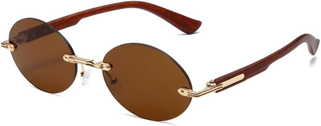 

Солнцезащитные очки с защитой UV400 | Овальные прозрачные линзы цвета океана | для женщин и мужчин, для занятий спортом на открытом воздухе и вождения DSVIGF, Gold-brown