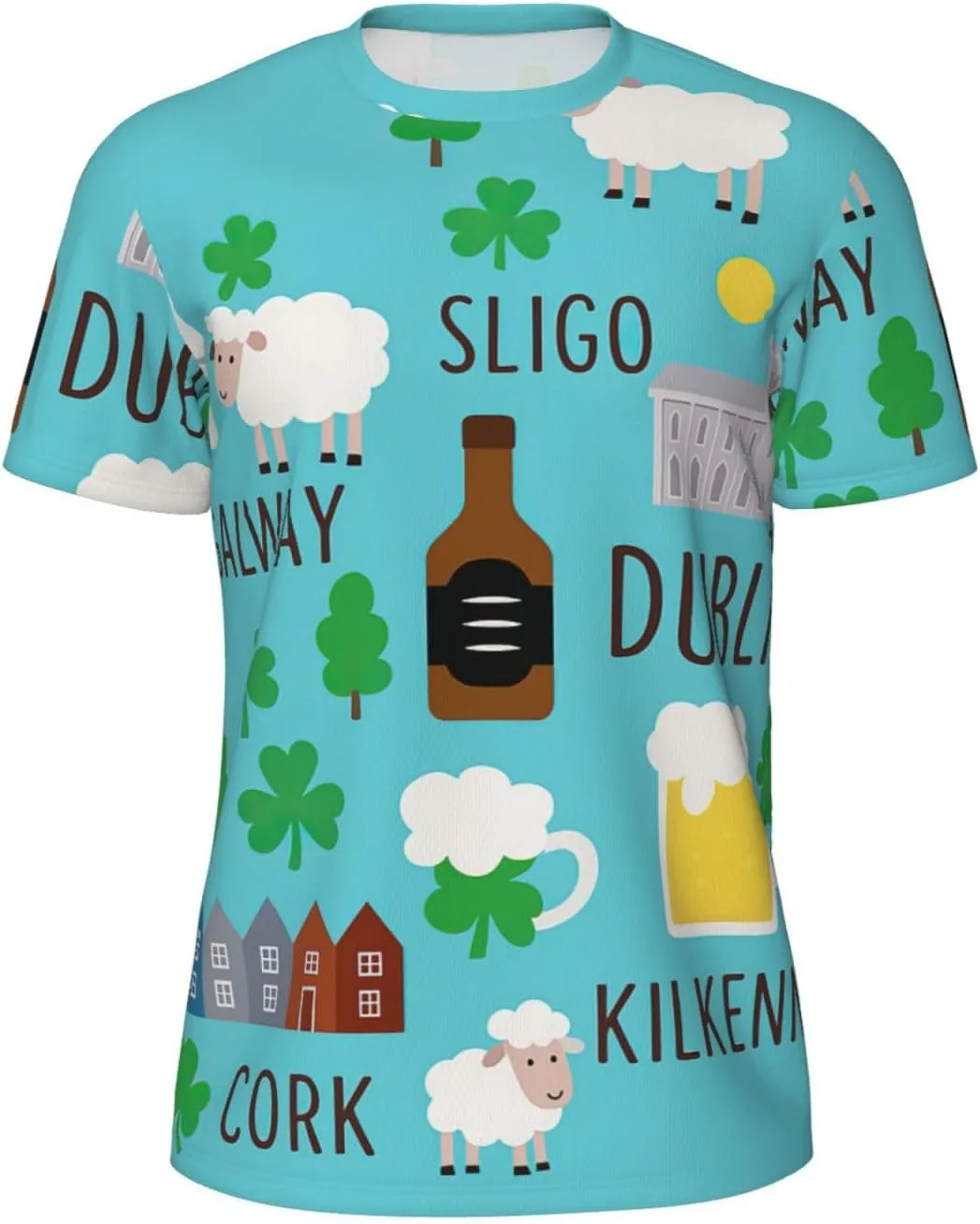 

Футболка мужская летняя с принтом Irish Symbols, легкая и дышащая SDFHU