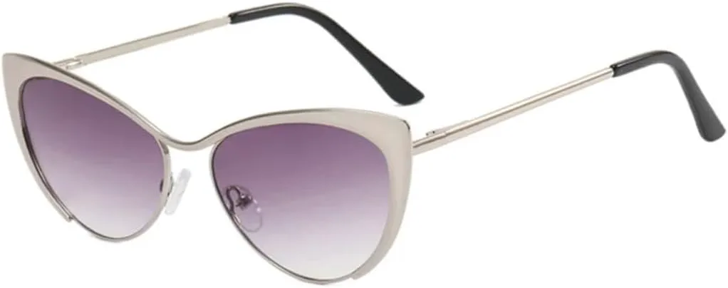 

Модные женские солнцезащитные очки «кошачий глаз» с пружинным шарниром, металлическим градиентом, защитой от УФ-излучения UV400 VRTRFFTR, Silver Grey Gradient