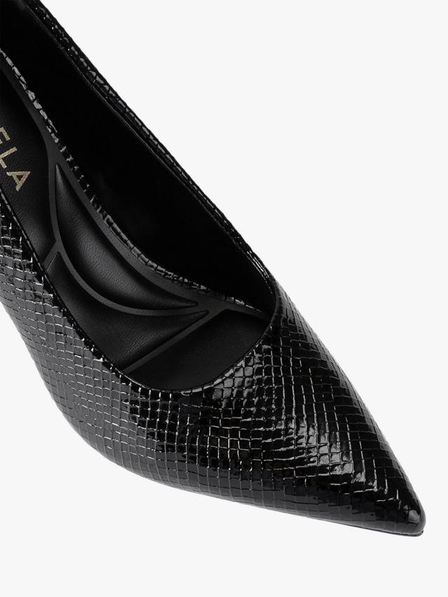 Туфли-лодочки Carlotta на каблуке из кожи с эффектом рептилии Carvela, Black — фото 4