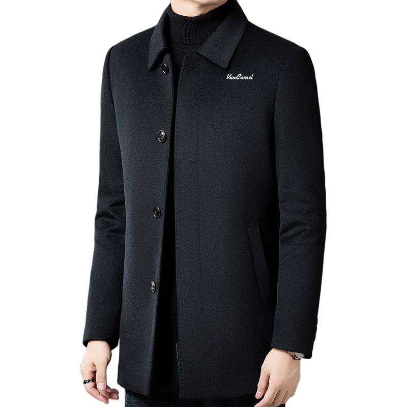 

VanCamel Пальто мужское Black Lapel утепленное