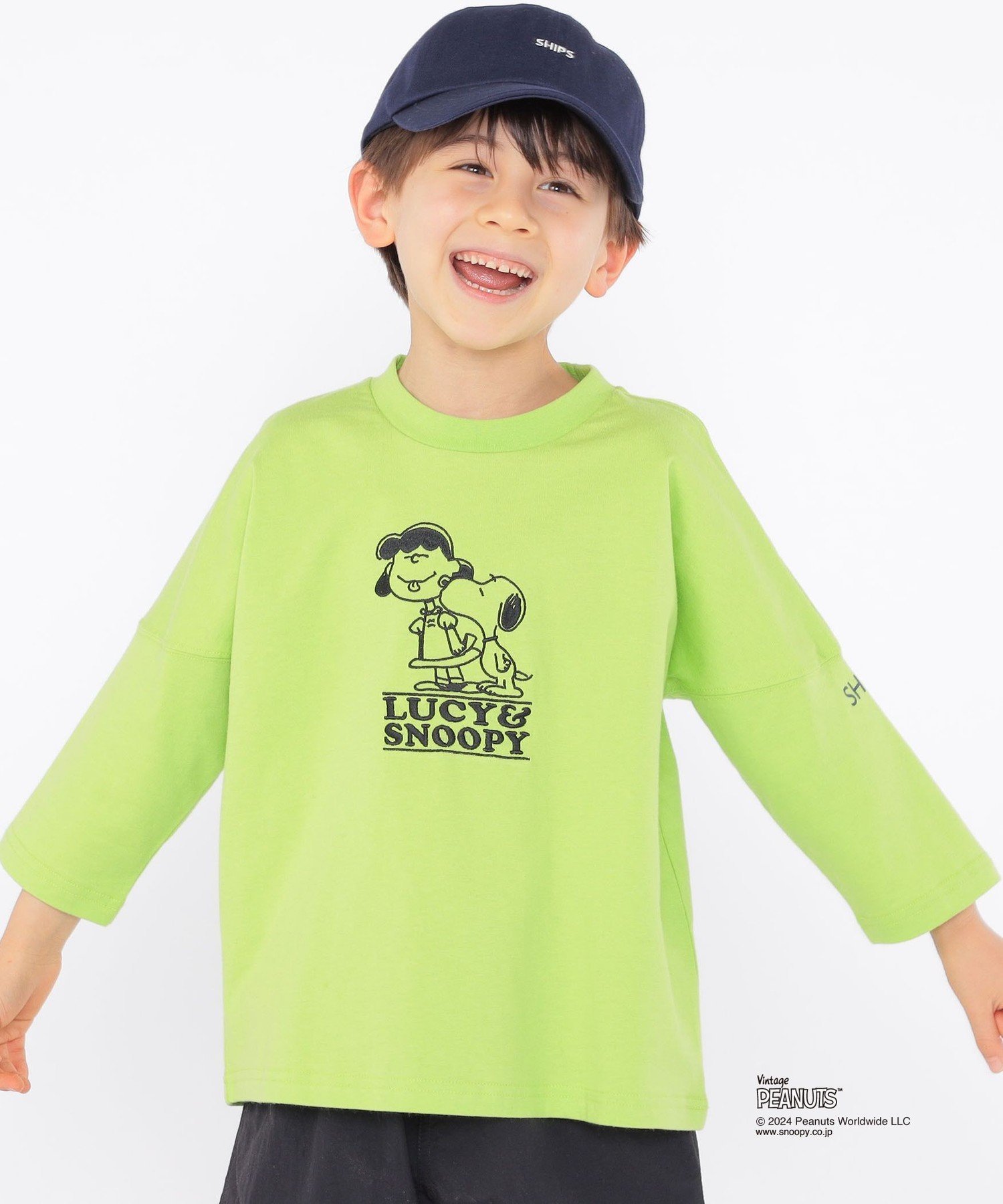 Детская футболка с рукавом 3/4 и изображением Снупи (рост 100-130 см) SHIPS KIDS, Light green