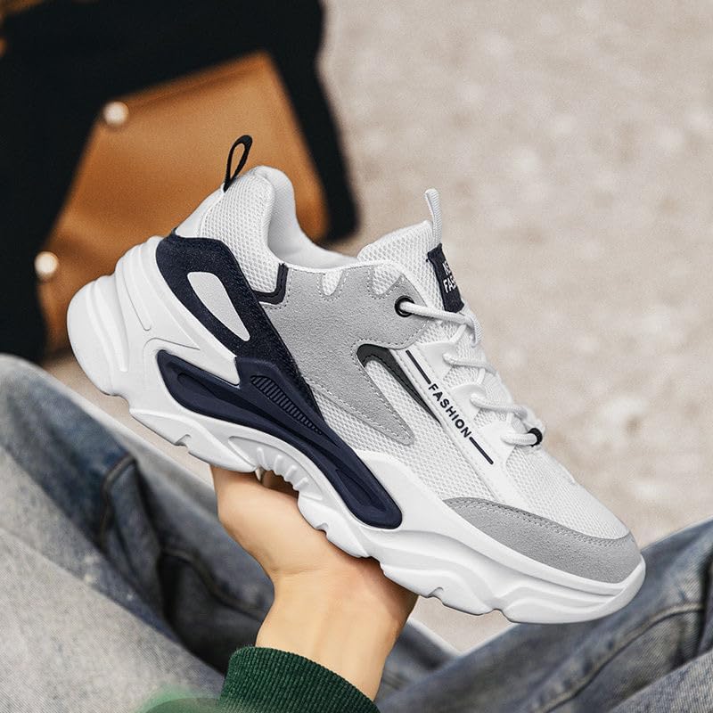 Мужские модные кроссовки Clolinde, подобранные по цвету, дышащие, низкие, на шнуровке, белый — фото 4